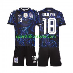 Argentinien Kinderset Auswärts trikot WM 2026 Kurzarm Nico Paz 18