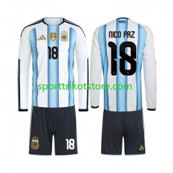 Argentinien Kinderset Heim trikot WM 2026 Langarm Nico Paz 18