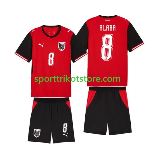 Österreich Kinderset Heim trikot WM 2026 Kurzarm David Alaba 8