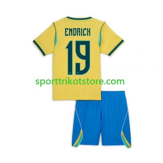 Brasilien Kinderset Heim trikot WM 2026 Kurzarm Endrick 19