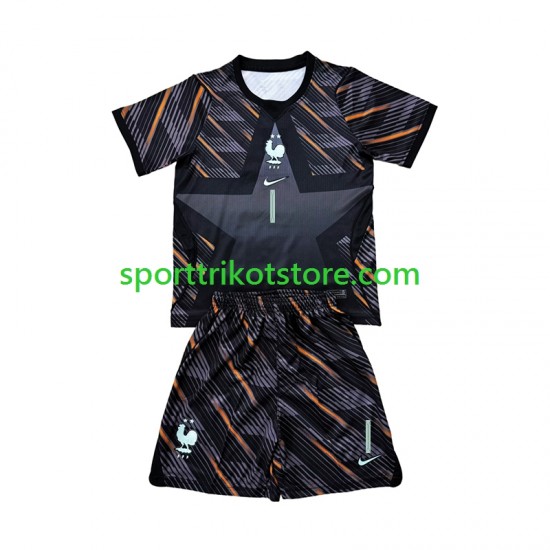 Frankreich Kinderset Heim trikot WM 2026 Kurzarm Torwart Brice Samba 1