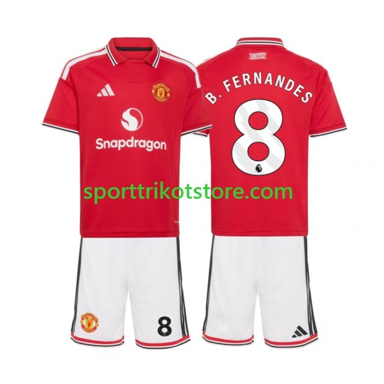 Manchester United Kinderset Heim trikot 2027-2028 Kurzarm Bruno Fernandes 8