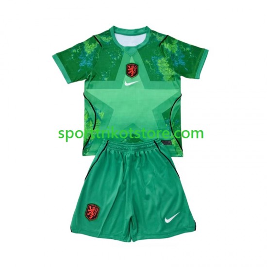 Niederlande Kinderset Ausweich trikot WM 2026 Kurzarm Torwart
