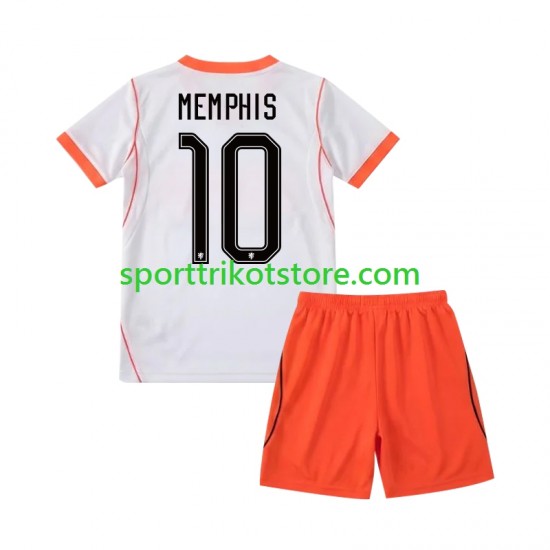 Niederlande Kinderset Auswärts trikot WM 2026 Kurzarm Memphis Depay 10