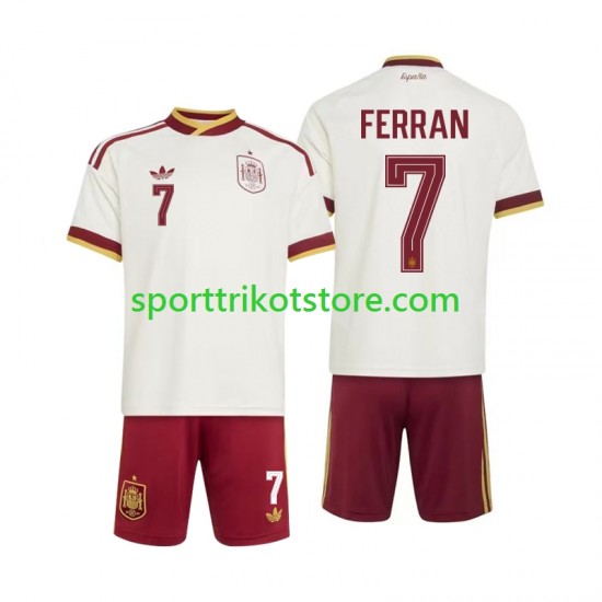 Spanien Kinderset Auswärts trikot WM 2026 Kurzarm Ferran Torres 7
