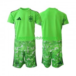 Spanien Kinderset trikot WM 2026 Kurzarm Torwart 6th Green color