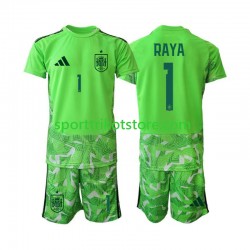 Spanien Kinderset trikot WM 2026 Kurzarm Torwart David Raya 1 6th Green color