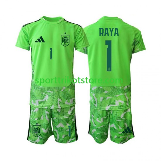 Spanien Kinderset trikot WM 2026 Kurzarm Torwart David Raya 1 6th Green color