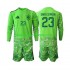 Spanien Kinderset trikot WM 2026 Langarm Torwart Unai Simon 23 6th Green color