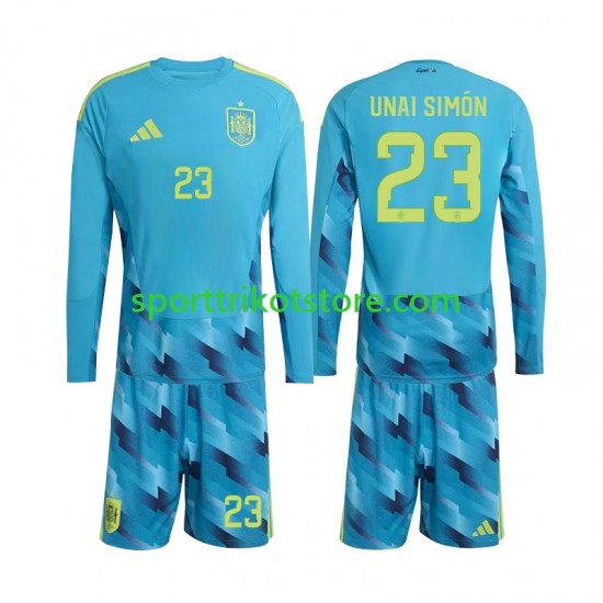 Spanien Kinderset Heim trikot WM 2026 Langarm Torwart Unai Simon 23