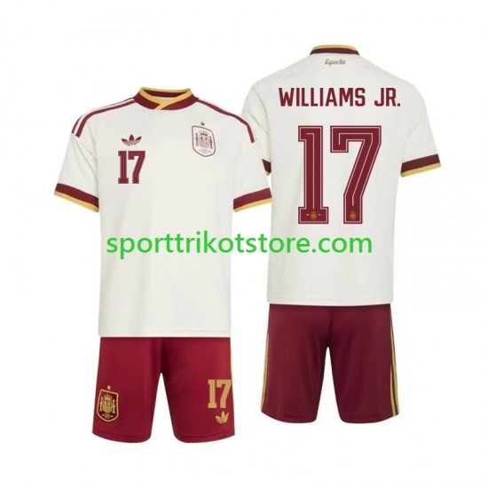 Spanien Kinderset Auswärts trikot WM 2026 Kurzarm Nico Williams 17