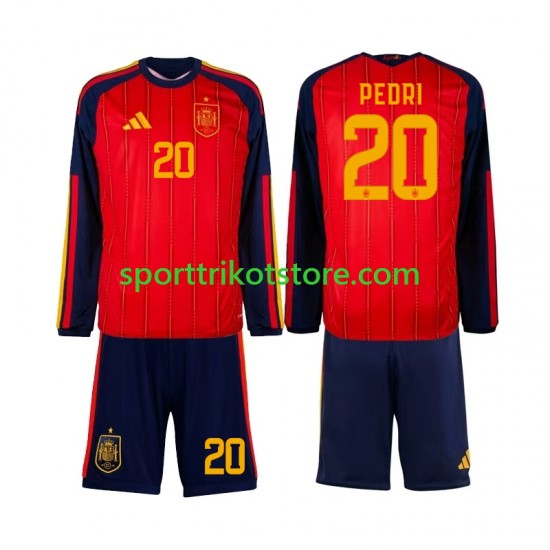 Spanien Kinderset Heim trikot WM 2026 Langarm Pedri 20