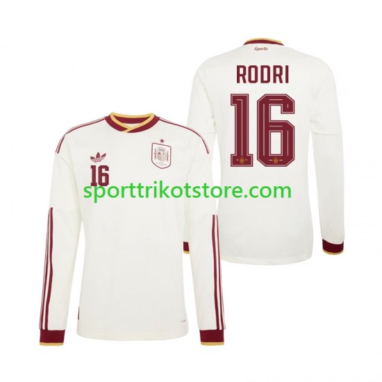Spanien Herren Auswärts trikot WM 2026 Langarm Rodri 16