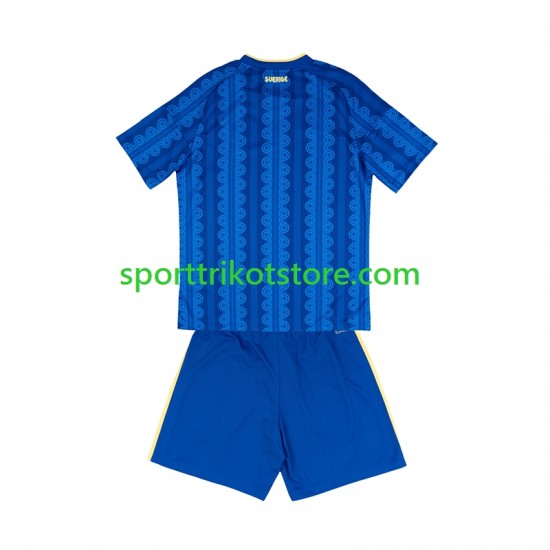 Schweden Kinderset Auswärts trikot WM 2026 Kurzarm