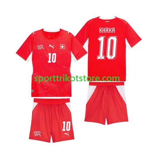 Schweiz Kinderset Heim trikot WM 2026 Kurzarm Granit Xhaka 10