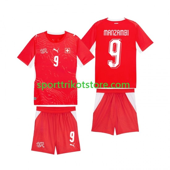 Schweiz Kinderset Heim trikot WM 2026 Kurzarm Johan Manzambi 9