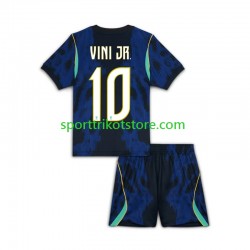 Brasilien Kinderset Auswärts trikot WM 2026 Kurzarm Vinicius Junior 10