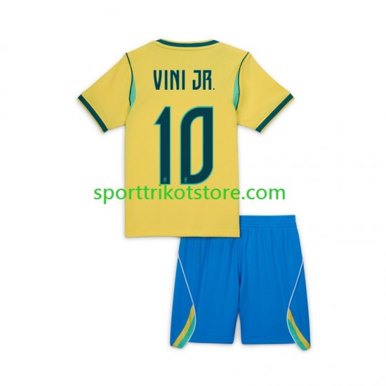 Brasilien Kinderset Heim trikot WM 2026 Kurzarm Vinicius Junior 10