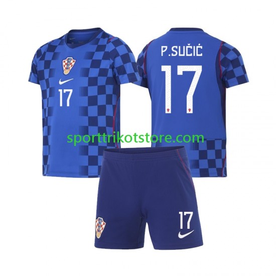 Kroatien Kinderset Auswärts trikot WM 2026 Kurzarm Petar Sucic 17