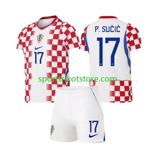 Kroatien Kinderset Heim trikot WM 2026 Kurzarm Petar Sucic 17