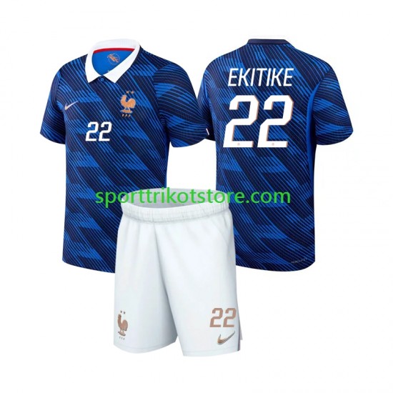 Frankreich Kinderset Heim trikot WM 2026 Kurzarm Hugo Ekitike 22