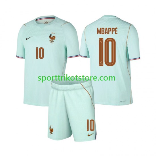 Frankreich Kinderset Auswärts trikot WM 2026 Kurzarm Kylian Mbappe 10