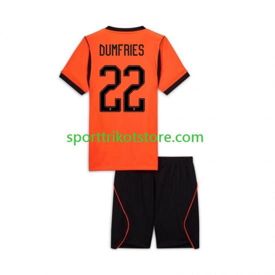 Niederlande Kinderset Heim trikot WM 2026 Kurzarm Denzel Dumfries 22