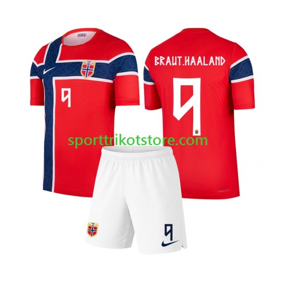Norwegen Kinderset Heim trikot WM 2026 Kurzarm Erling Haaland 9