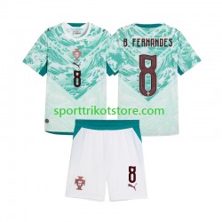 Portugal Kinderset Auswärts trikot 2026 2027 Kurzarm Bruno Fernandes 8